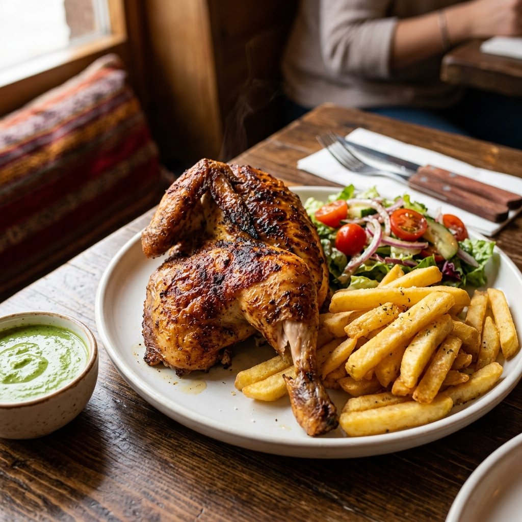 1/4 de pollo + papas + ensalada
